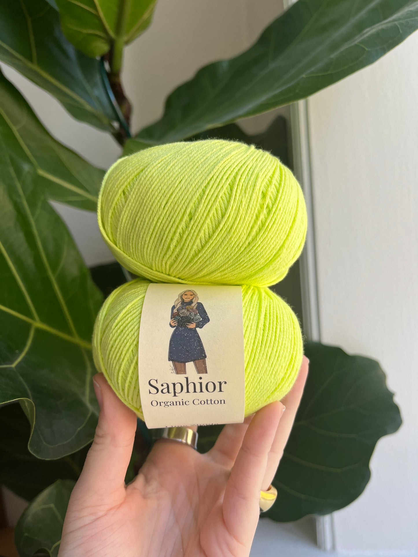 Organic Cotton - Lime Zinnia
