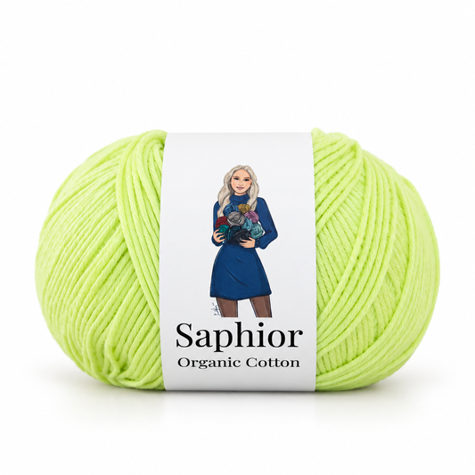 Organic Cotton - Lime Zinnia