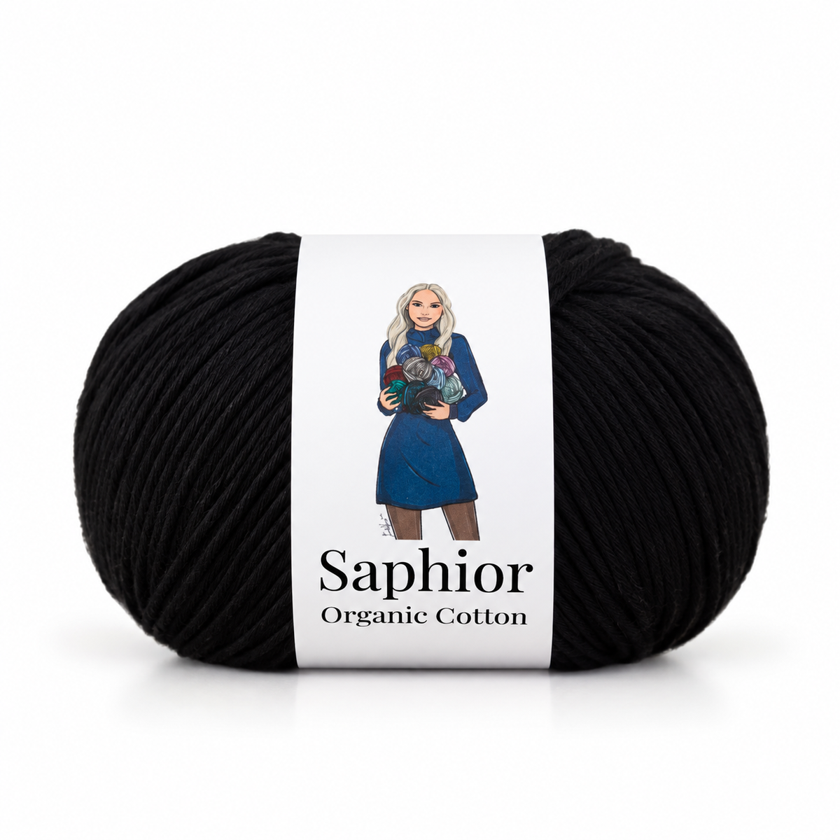 Organic Cotton - Dark Hollyhocks